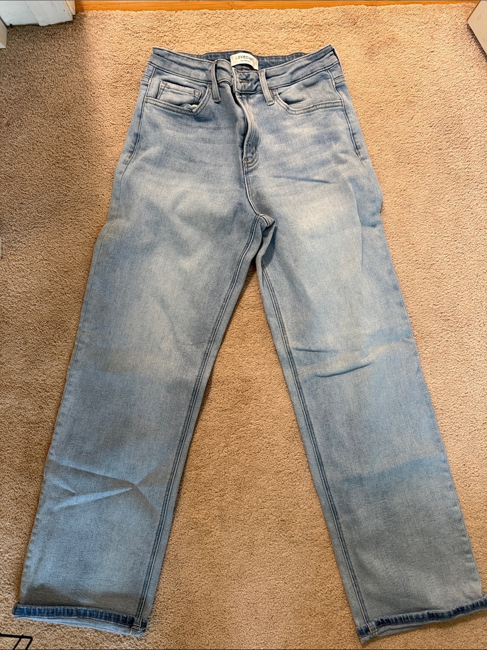 Light Wash Straight Leg Jeans